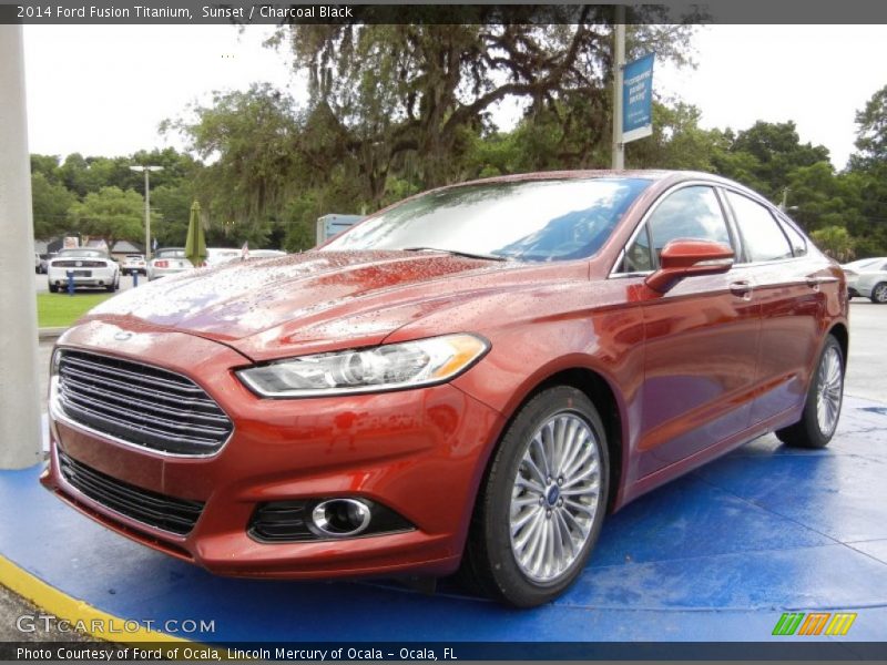 Sunset / Charcoal Black 2014 Ford Fusion Titanium