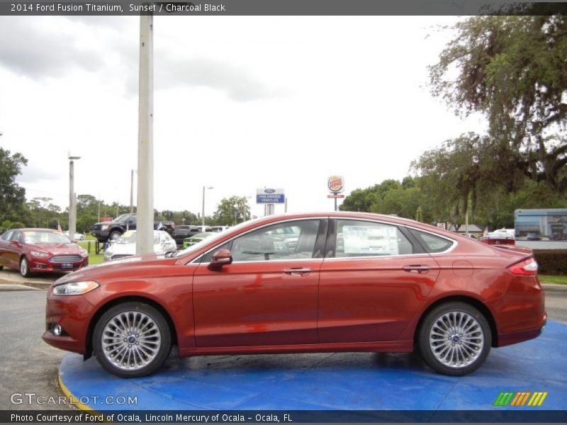 Sunset / Charcoal Black 2014 Ford Fusion Titanium