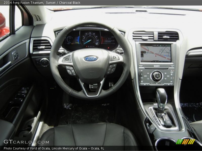 Sunset / Charcoal Black 2014 Ford Fusion Titanium