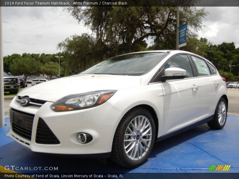 White Platinum / Charcoal Black 2014 Ford Focus Titanium Hatchback