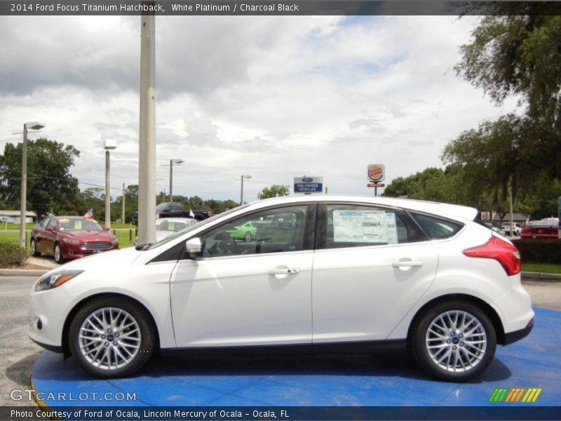 White Platinum / Charcoal Black 2014 Ford Focus Titanium Hatchback