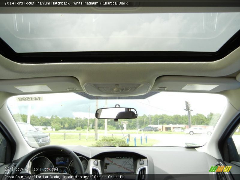 White Platinum / Charcoal Black 2014 Ford Focus Titanium Hatchback