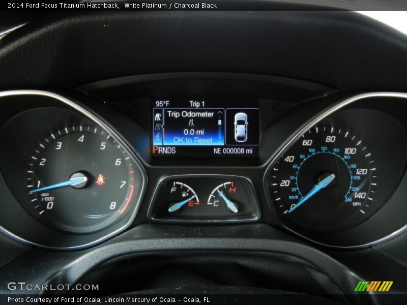 White Platinum / Charcoal Black 2014 Ford Focus Titanium Hatchback