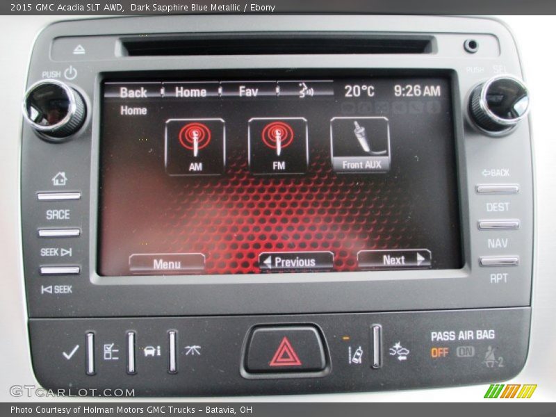 Controls of 2015 Acadia SLT AWD
