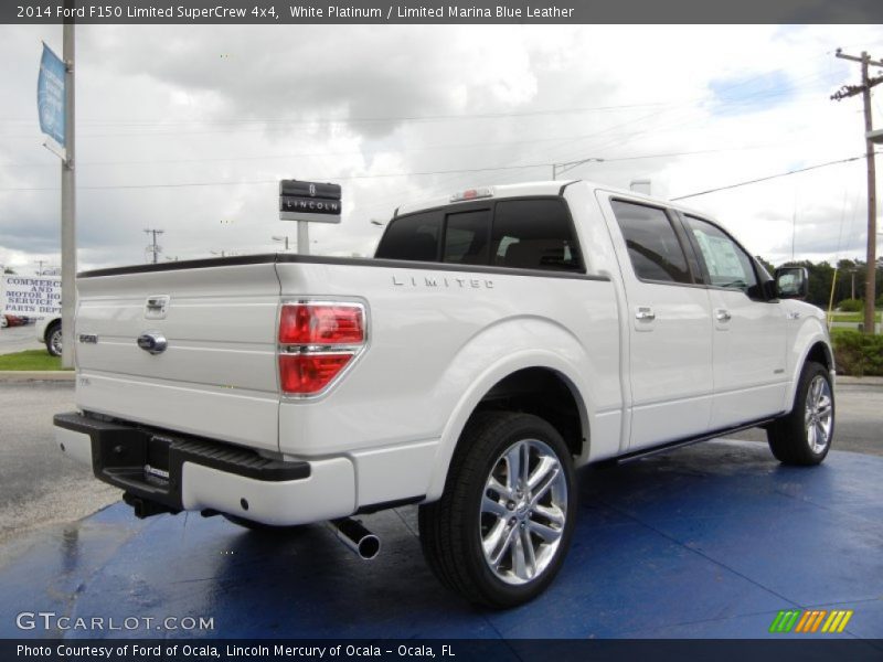 White Platinum / Limited Marina Blue Leather 2014 Ford F150 Limited SuperCrew 4x4