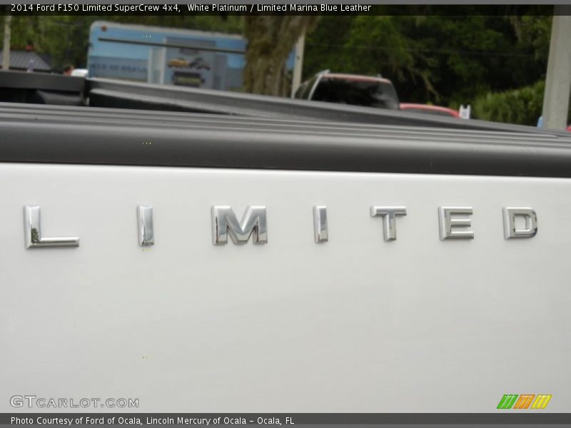 White Platinum / Limited Marina Blue Leather 2014 Ford F150 Limited SuperCrew 4x4