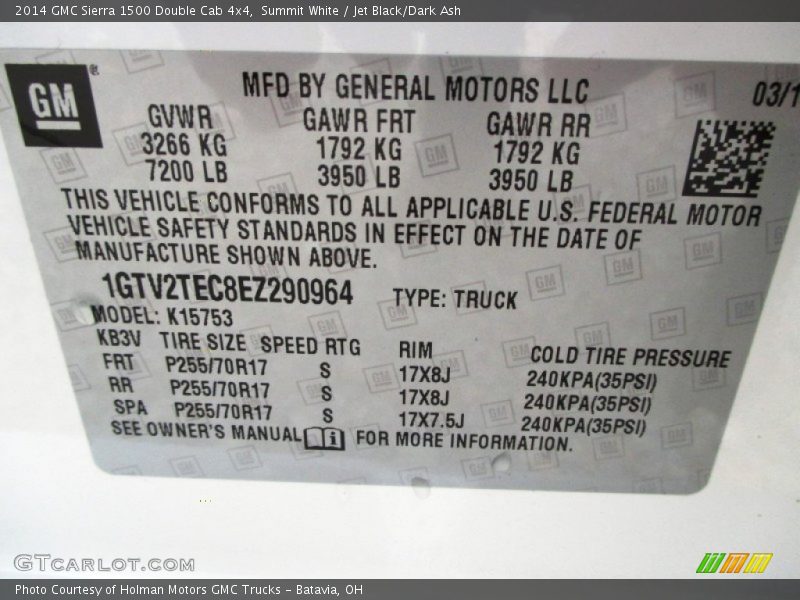 Summit White / Jet Black/Dark Ash 2014 GMC Sierra 1500 Double Cab 4x4