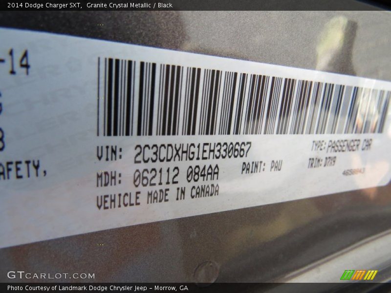 Granite Crystal Metallic / Black 2014 Dodge Charger SXT
