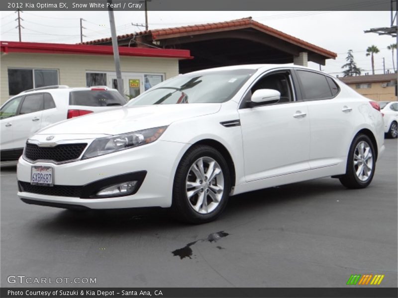 Snow White Pearl / Gray 2012 Kia Optima EX