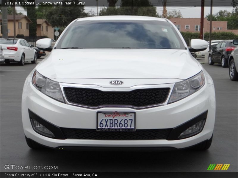 Snow White Pearl / Gray 2012 Kia Optima EX