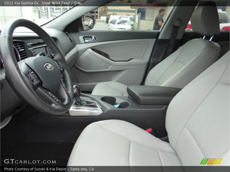Snow White Pearl / Gray 2012 Kia Optima EX