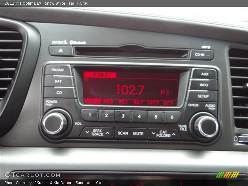 Snow White Pearl / Gray 2012 Kia Optima EX