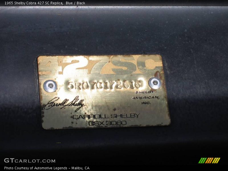 Blue / Black 1965 Shelby Cobra 427 SC Replica