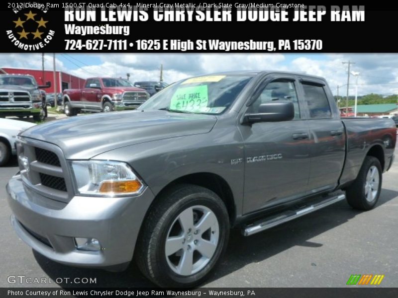 Mineral Gray Metallic / Dark Slate Gray/Medium Graystone 2012 Dodge Ram 1500 ST Quad Cab 4x4