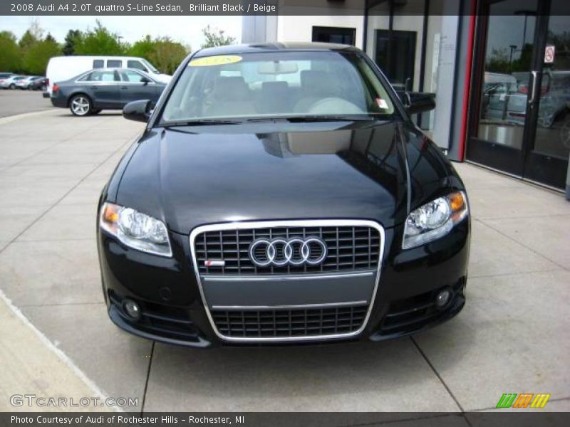 Brilliant Black / Beige 2008 Audi A4 2.0T quattro S-Line Sedan
