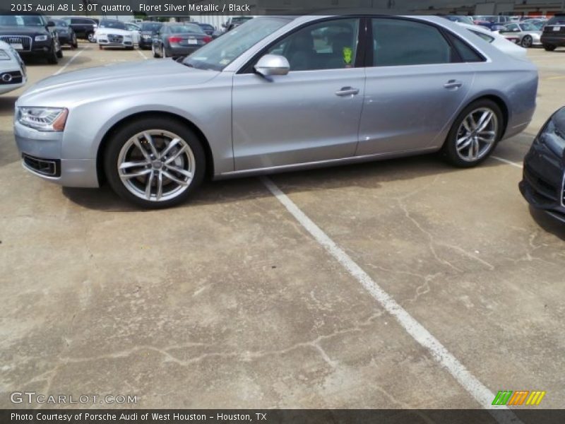 Floret Silver Metallic / Black 2015 Audi A8 L 3.0T quattro