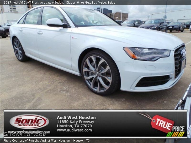Glacier White Metallic / Velvet Beige 2015 Audi A6 3.0T Prestige quattro Sedan