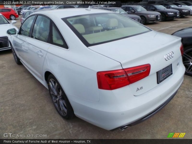 Glacier White Metallic / Velvet Beige 2015 Audi A6 3.0T Prestige quattro Sedan