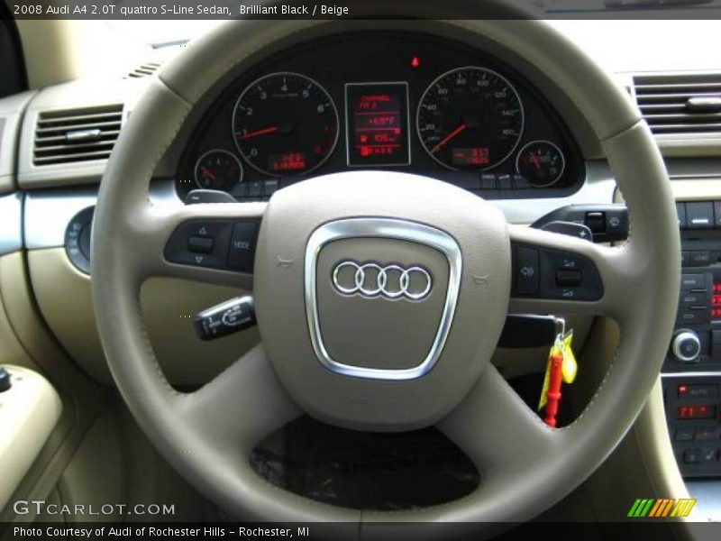 Brilliant Black / Beige 2008 Audi A4 2.0T quattro S-Line Sedan