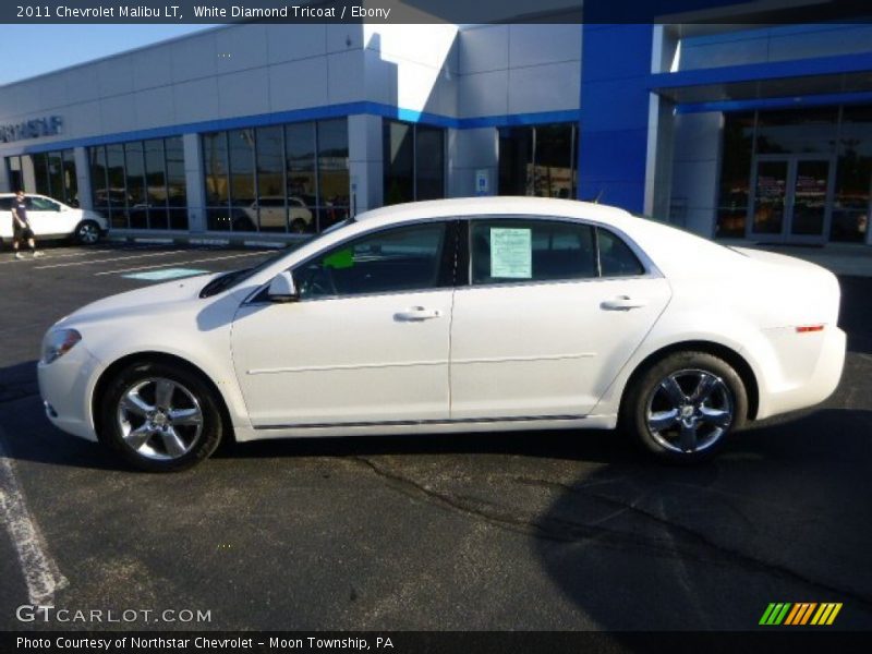 White Diamond Tricoat / Ebony 2011 Chevrolet Malibu LT