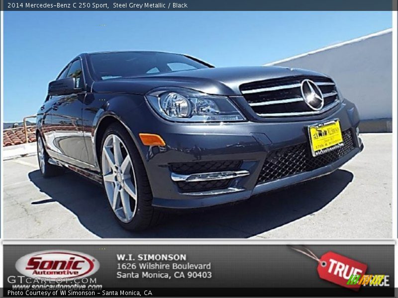 Steel Grey Metallic / Black 2014 Mercedes-Benz C 250 Sport