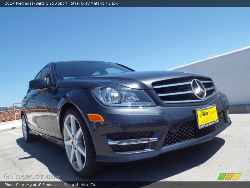 Steel Grey Metallic / Black 2014 Mercedes-Benz C 250 Sport