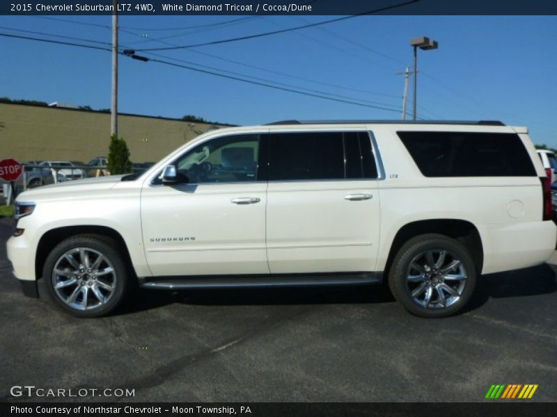 White Diamond Tricoat / Cocoa/Dune 2015 Chevrolet Suburban LTZ 4WD