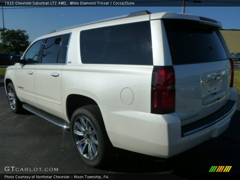 White Diamond Tricoat / Cocoa/Dune 2015 Chevrolet Suburban LTZ 4WD