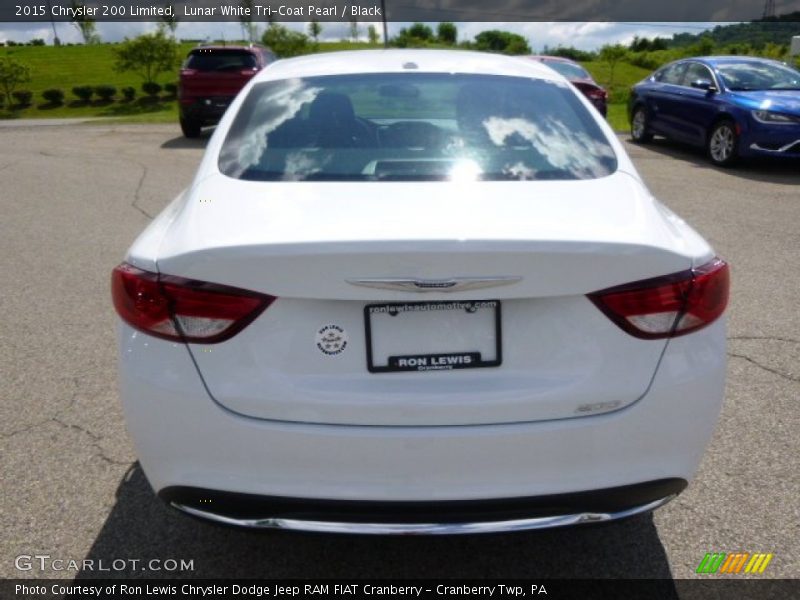 Lunar White Tri-Coat Pearl / Black 2015 Chrysler 200 Limited