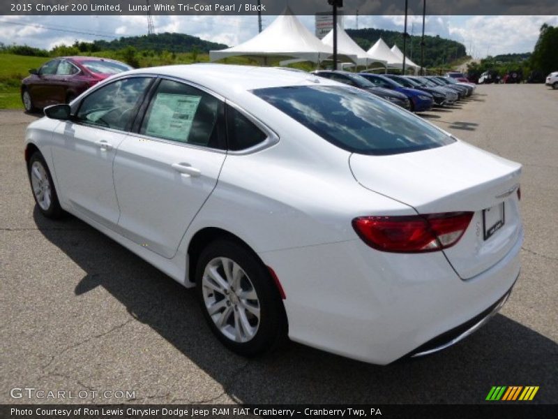 Lunar White Tri-Coat Pearl / Black 2015 Chrysler 200 Limited