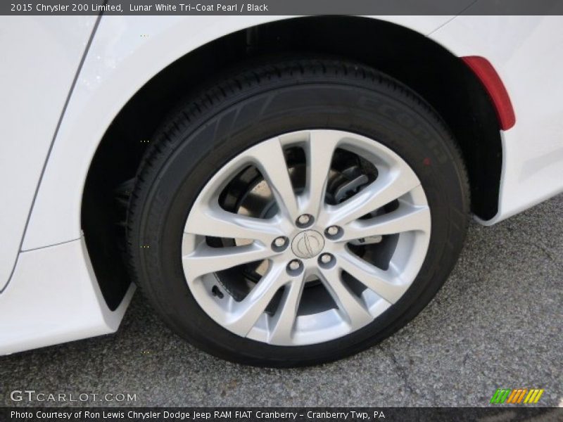 Lunar White Tri-Coat Pearl / Black 2015 Chrysler 200 Limited