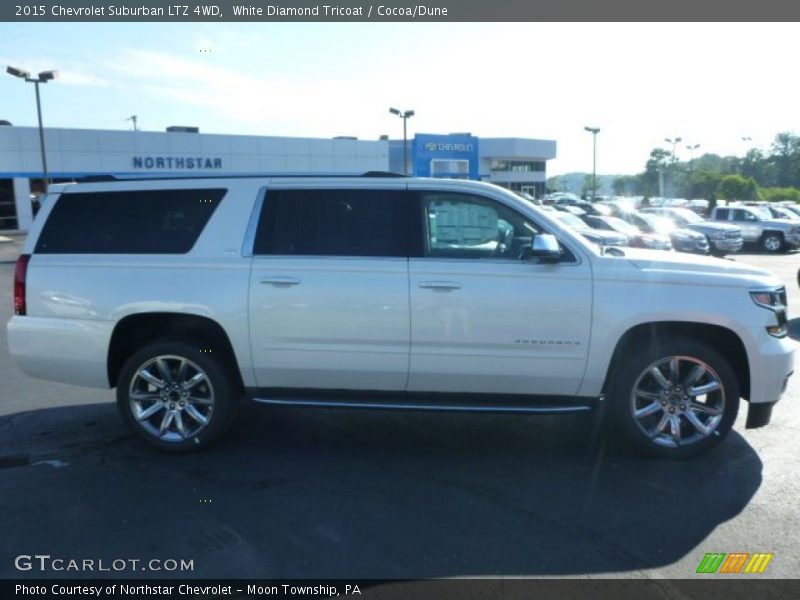 White Diamond Tricoat / Cocoa/Dune 2015 Chevrolet Suburban LTZ 4WD