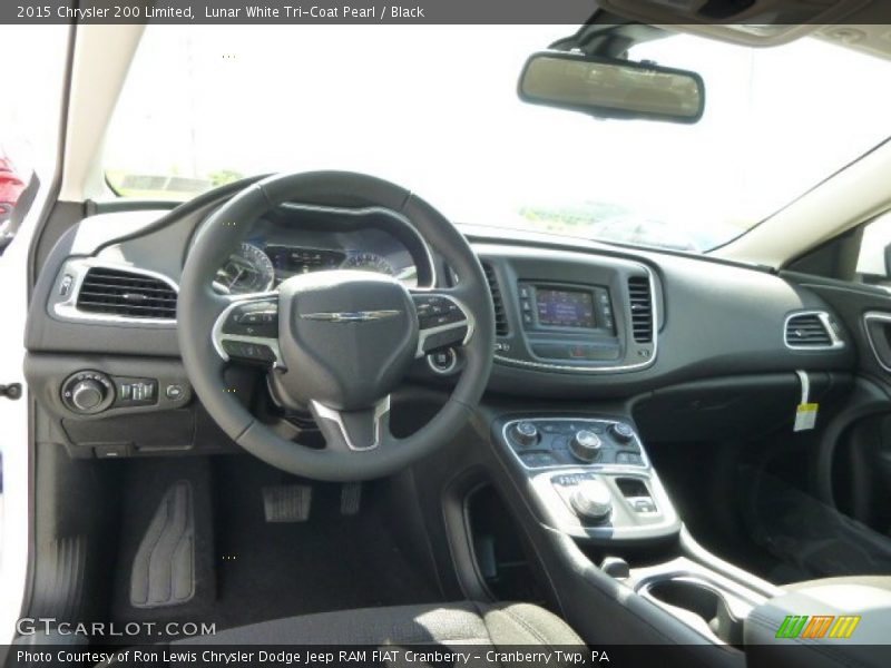 Lunar White Tri-Coat Pearl / Black 2015 Chrysler 200 Limited