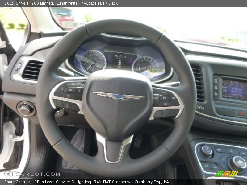 Lunar White Tri-Coat Pearl / Black 2015 Chrysler 200 Limited