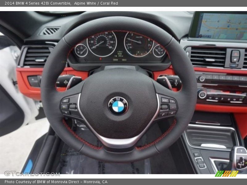 Alpine White / Coral Red 2014 BMW 4 Series 428i Convertible