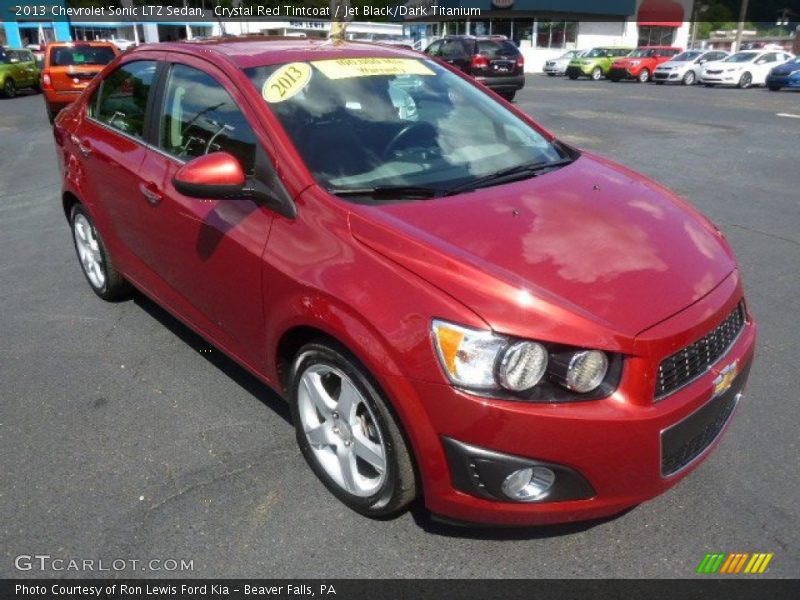 Crystal Red Tintcoat / Jet Black/Dark Titanium 2013 Chevrolet Sonic LTZ Sedan