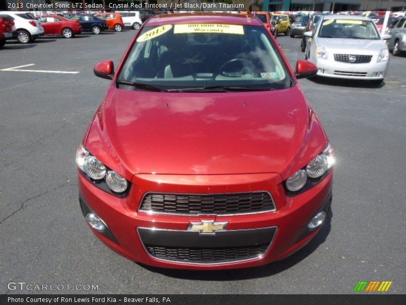Crystal Red Tintcoat / Jet Black/Dark Titanium 2013 Chevrolet Sonic LTZ Sedan