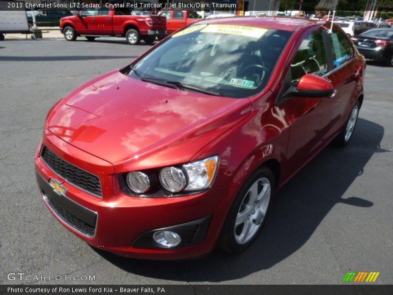 Crystal Red Tintcoat / Jet Black/Dark Titanium 2013 Chevrolet Sonic LTZ Sedan
