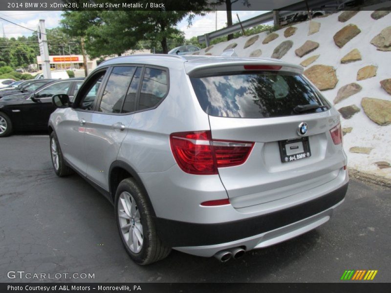 Mineral Silver Metallic / Black 2014 BMW X3 xDrive28i