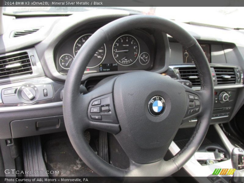 Mineral Silver Metallic / Black 2014 BMW X3 xDrive28i