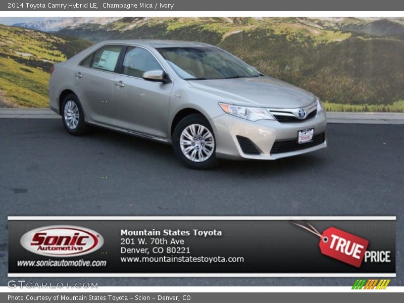 Champagne Mica / Ivory 2014 Toyota Camry Hybrid LE