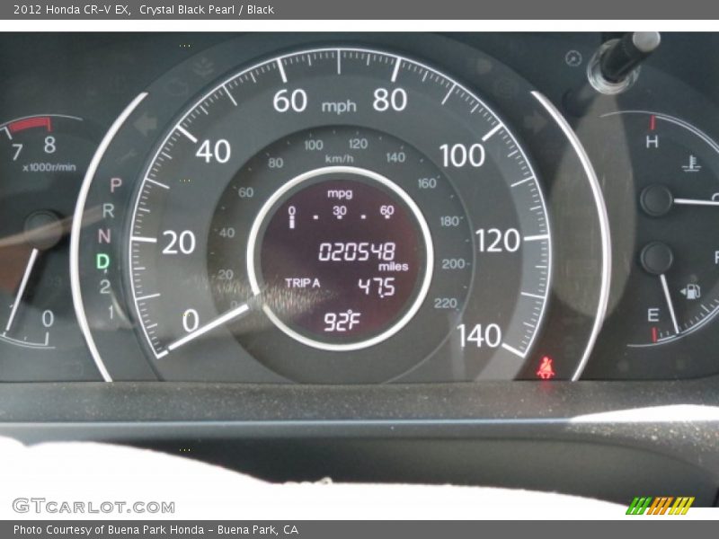 Crystal Black Pearl / Black 2012 Honda CR-V EX