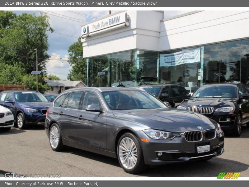 Mineral Grey Metallic / Saddle Brown 2014 BMW 3 Series 328i xDrive Sports Wagon