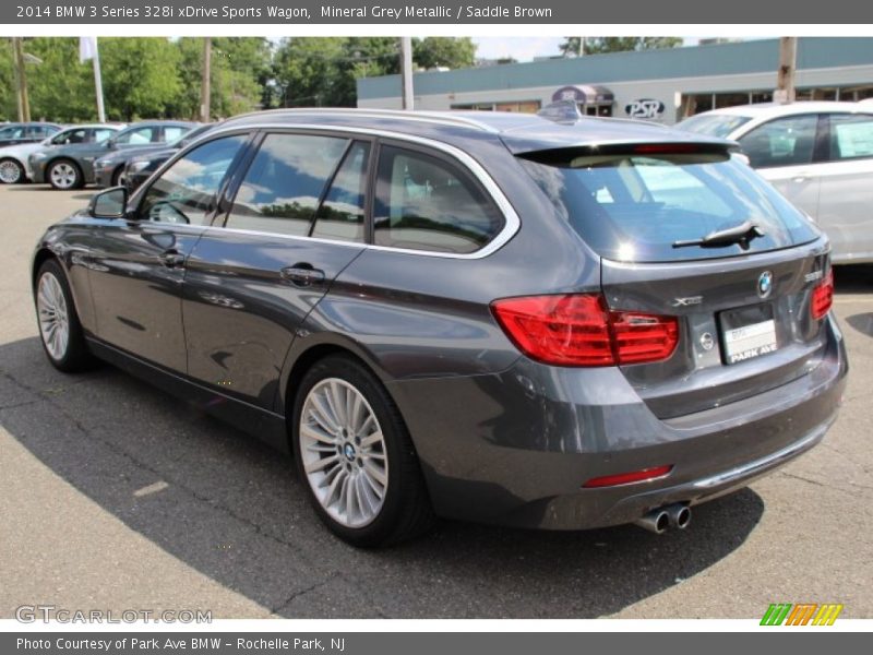 Mineral Grey Metallic / Saddle Brown 2014 BMW 3 Series 328i xDrive Sports Wagon