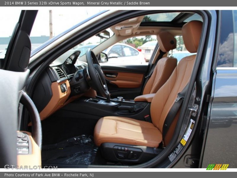 Mineral Grey Metallic / Saddle Brown 2014 BMW 3 Series 328i xDrive Sports Wagon