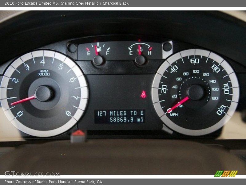 Sterling Grey Metallic / Charcoal Black 2010 Ford Escape Limited V6