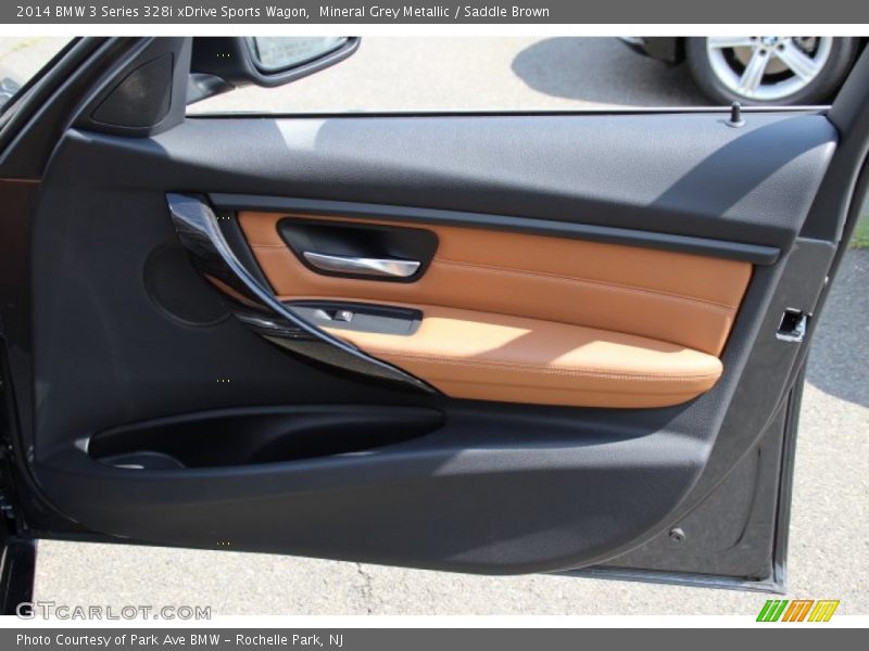 Mineral Grey Metallic / Saddle Brown 2014 BMW 3 Series 328i xDrive Sports Wagon