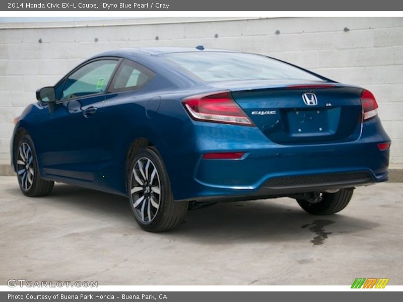 Dyno Blue Pearl / Gray 2014 Honda Civic EX-L Coupe