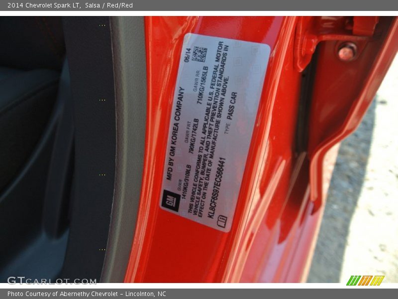 Salsa / Red/Red 2014 Chevrolet Spark LT