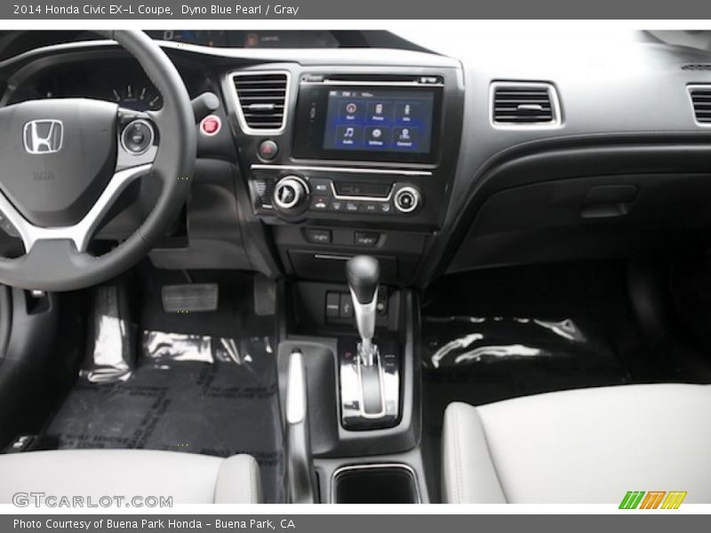 Dyno Blue Pearl / Gray 2014 Honda Civic EX-L Coupe